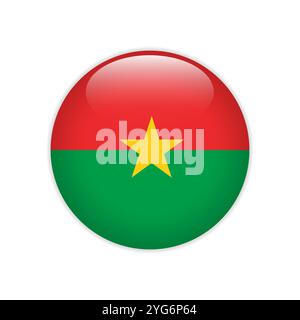Burkina Faso Flagge auf Knopf Stock Vektor