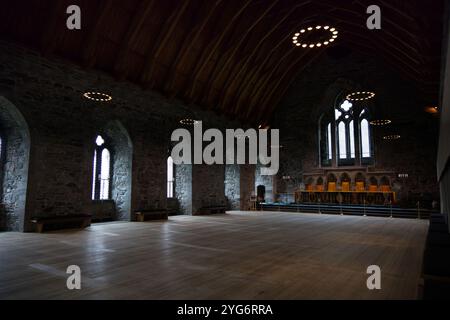 Blick auf die King Hakon Hall in der mittelalterlichen Festung von Bergen, Norwegen Stockfoto