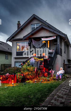 Halloween. Trinity Street, East Vancouver, British Columbia, Kanada Stockfoto