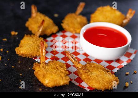 Jumbo Gebratene Garnelen Stockfoto