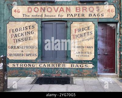 Ehemaliger Standort von Donovan Bros., Lieferant von Papiertüten, Crispin Street, Spitalfields, London, Großbritannien Stockfoto