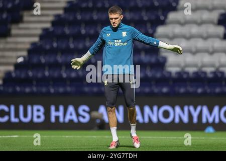 Preston, Großbritannien. November 2024. Freddie Woodman von Preston North End im Vorspiel während des Sky Bet Championship Match Preston North End vs Sunderland in Deepdale, Preston, Großbritannien, 6. November 2024 (Foto: Alfie Cosgrove/News Images) in Preston, Großbritannien am 11.06.2024. (Foto: Alfie Cosgrove/News Images/SIPA USA) Credit: SIPA USA/Alamy Live News Stockfoto