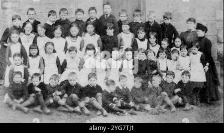 Ein britisches Klassenfoto aus dem 19. Jahrhundert. Stockfoto