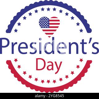 Hintergrund der Karte „Happy President's Day“: USA-Motiv Stock Vektor