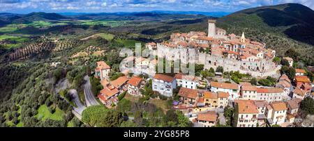Italien Reisen und Sehenswürdigkeiten. Capalbio - charmantes kleines traditionelles Dorf auf dem Gipfel (borgo) in der Toskana. Provinz Grosetto. Gilt als eines der meisten B Stockfoto