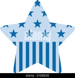 Amerikanische Flagge mit weißen Sternen auf blauen und roten Streifen Vektor-Illustration Stock Vektor