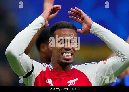 Mailand, Italien. November 2024. Arsenals Gabriel während des UEFA Champions League-Fußballspiels zwischen Inter und Arsenal A im San Siro Stadion in Mailand, Norditalien - Mittwoch, den 6. November 2024. Sport - Fußball . (Foto: Spada/LaPresse) Credit: LaPresse/Alamy Live News Stockfoto