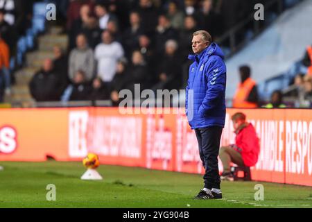 Coventry, Großbritannien. November 2024. Mark Robins Manager von Coventry City während des Sky Bet Championship Matches Coventry City gegen Derby County in der Coventry Building Society Arena, Coventry, Großbritannien, 6. November 2024 (Foto: Gareth Evans/News Images) in Coventry, Großbritannien am 11.06.2024. (Foto: Gareth Evans/News Images/SIPA USA) Credit: SIPA USA/Alamy Live News Stockfoto