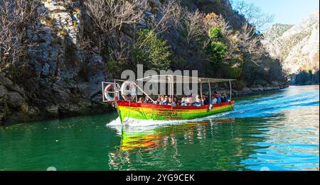 Matka ist der älteste künstliche See in Mazedonien, dessen Stausee 1938 erbaut wurde. Stockfoto