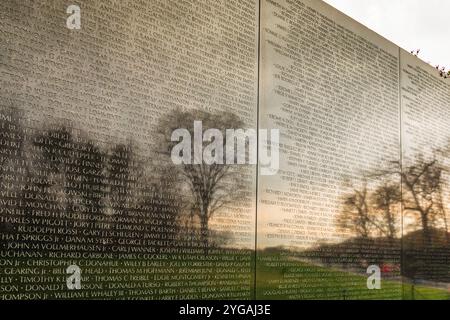 Details der Namen auf dem Vietnam Veterans Memorial, Washington, D. C, USA. (Nur Für Redaktionelle Zwecke) Stockfoto