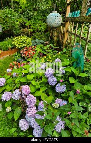 USA, Bundesstaat Washington, Sammamish. Garten im Sommer blüht Stockfoto