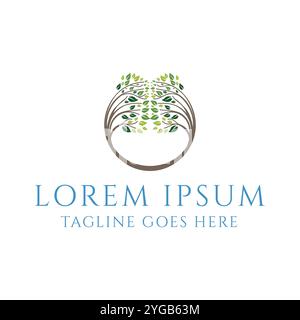 Abstrakter Kreisbaum für Gesundheit Bildung Umwelt oder Community Charity Foundation Logo Design Vektor Stock Vektor