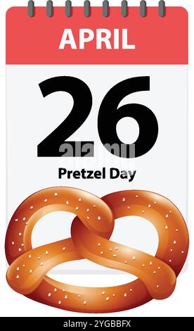 Kalenderseite zum Nationalfeiertag der Brezel Stock Vektor