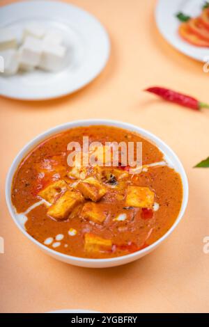 Nahaufnahme von Paneer Butter Masala Stockfoto