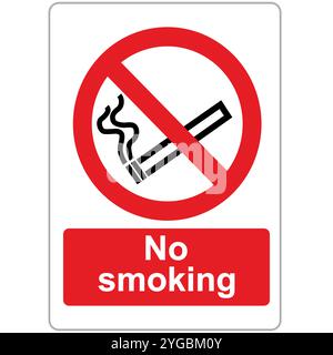 Rauchverbotsschild auf weißem Hintergrund Stock Vektor
