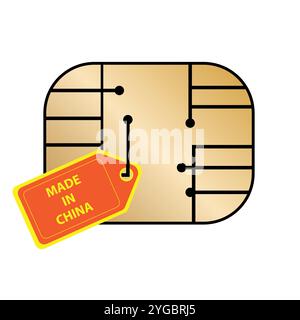 EMV-Mikrochip für Bank-Kunststoff-Kredit- oder Debitkarte oder sim mit dem Tag Made in China Stock Vektor
