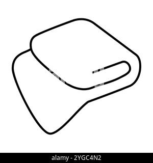 Einfaches, gemütliches Symbol mit einer Bettdecke, das Wärme und Komfort in der Inneneinrichtung symbolisiert. Perfekt für Innenarchitektur, Bettzeug und Lifestyle-Apps oder d Stock Vektor