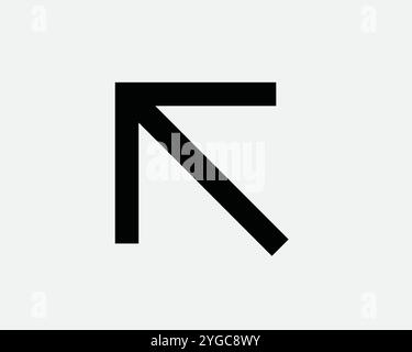 Nordwestlicher Nordwestzeiger zeigt Pfeilspitze Pfeil Navigationspfad Position hier nach oben links SVG Schild Symbol Form Umriss Schwarzweiß Vektor Stock Vektor