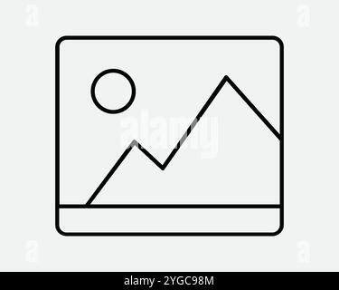 Bildergalerie Foto Fotokarte Album Postkarte Bild Landschaft Berg Sonne Natur Film Papier Quadratisches Zeichen Symbol Form Linie Umriss Schwarz Weiß Vect Stock Vektor