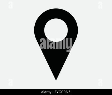 Position Pin Kopf Pinhead Karte platzieren GPS Navigationspfad hier Punkt Richtung Etikett Route Pfeil Schwarz weiß Vektorzeichen Symbol Form Umriss Stock Vektor