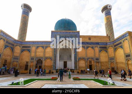 Blick auf das Muhammad-Sultan-Ensemble. Tamerlane's Mausoleum (Timur Mausoleum), Samarkand, Usbekistan. Stockfoto