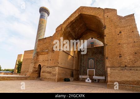 Blick auf das Muhammad-Sultan-Ensemble. Tamerlane's Mausoleum (Timur Mausoleum), Samarkand, Usbekistan. Stockfoto