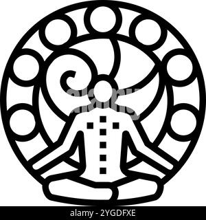 Chakras ayurveda Linie Symbol Vektor Illustration Stock Vektor