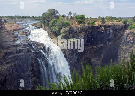 Victoria Falls, Wasserfall am Sambesi Fluss an der Grenze zwischen Sambia und Simbabwe. Afrika Stockfoto