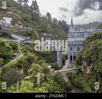Nationalschrein Basilika unserer Lieben Frau von Las Lajas, Las Lajas, Potosi, Narino Departement, Kolumbien, Südamerika Stockfoto