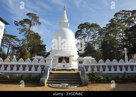 Chayathi Stupa im Tempel des Internationalen Buddhistischen Zentrums, Nuwara Eliya, Zentralprovinz, Sri Lanka, Asien Stockfoto