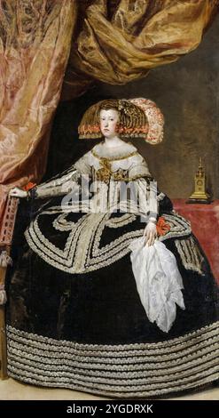 Mariana von Österreich (Maria Anna) (1634–1696), Königin von Spanien, Porträtgemälde in Öl auf Leinwand von Diego Velazquez, 1631-1632 Stockfoto