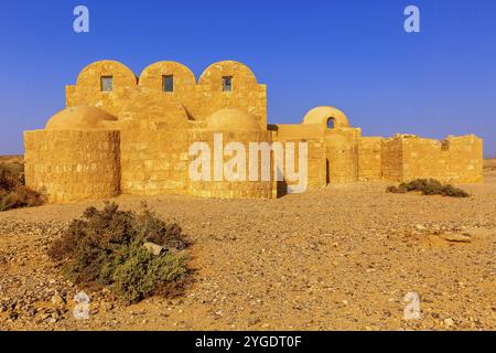 Quseir Amra in Jordanien, das bekannteste unter den Wüstenburgen. UNESCO-Weltkulturerbe Stockfoto