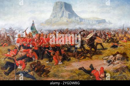 Die Schlacht von Isandlwana, 22. Januar 1879, Ölgemälde auf Leinwand von Charles Edwin Fripp, um 1885 Stockfoto