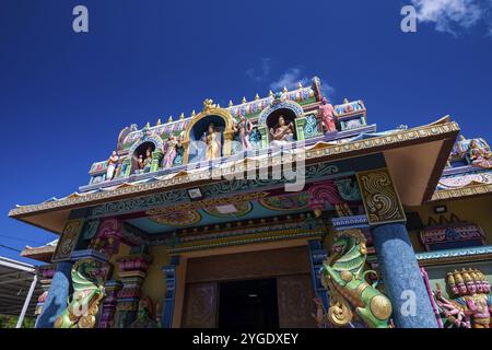 Tempel, Arulmigu Draupathi Amman Tempel (Rajapalayam), Nordküste, Indischer Ozean, Insel, Mauritius, Afrika Stockfoto