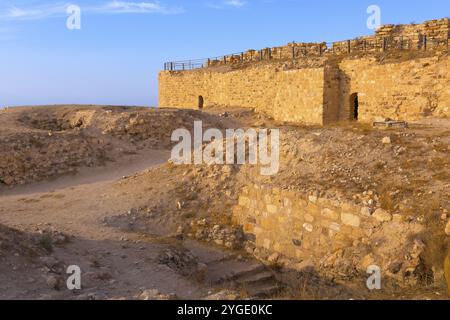 Al Karak oder Kerak, Jordan Ruinen der mittelalterlichen Kreuzritter Burg im Zentrum der Stadt Stockfoto