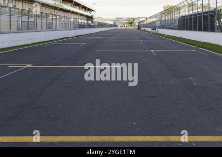 Streckenmarkierungen, Startrasterlinien, F1 Grand Prix Rennstrecke, Montreal, Provinz Quebec, Kanada, Nordamerika Stockfoto