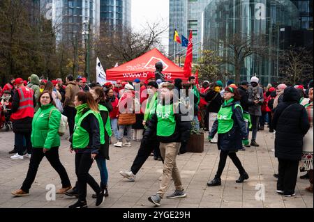 Nationaler Streik- und protestmarsch für Wohlfahrt, soziale Sicherheit und Armutsbekämpfung. Organisiert durch den Gesundheits- und Pflegesektor, soziokulturellen Sektor Stockfoto