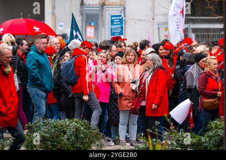 Nationaler Streik- und protestmarsch für Wohlfahrt, soziale Sicherheit und Armutsbekämpfung. Organisiert durch den Gesundheits- und Pflegesektor, soziokulturellen Sektor Stockfoto