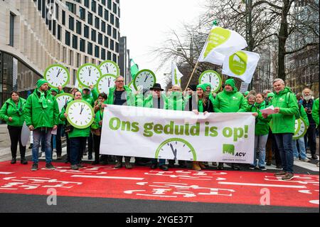 Nationaler Streik- und protestmarsch für Wohlfahrt, soziale Sicherheit und Armutsbekämpfung. Organisiert durch den Gesundheits- und Pflegesektor, soziokulturellen Sektor Stockfoto