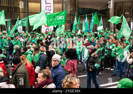 Nationaler Streik- und protestmarsch für Wohlfahrt, soziale Sicherheit und Armutsbekämpfung. Organisiert durch den Gesundheits- und Pflegesektor, soziokulturellen Sektor Stockfoto