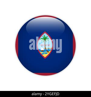 Guam-Flagge auf der Taste Stock Vektor