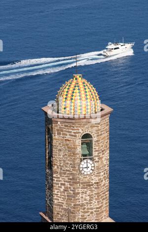 Glockenturm - Kirche Sant'Antonio Abate - Castelsardo - Sardinien - Italien - Europa Stockfoto