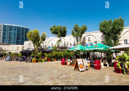 Restaurants am Grand Casemates Square, Gibraltar Stockfoto