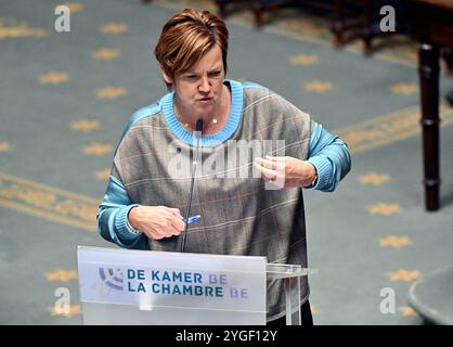 Brüssel, Belgien November 2024. Els Van Hoof von CD&V, Bild auf einer Plenartagung der Kammer im Bundesparlament in Brüssel am Donnerstag, den 7. November 2024. BELGA PHOTO ERIC LALMAND Credit: Belga News Agency/Alamy Live News Stockfoto