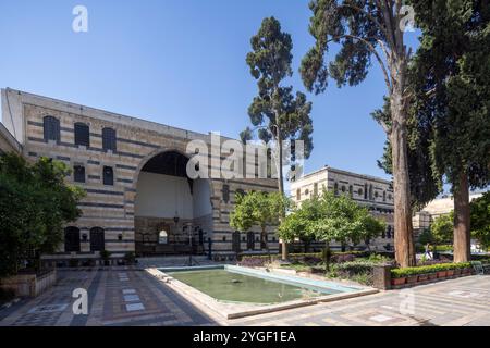 Innenhof, Azem Palast, Museum für Kunst und Volkstraditionen, Damaskus, Syrien Stockfoto