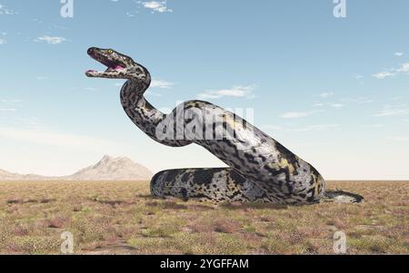 Prähistorische Riesenschlange Titanoboa Stockfoto