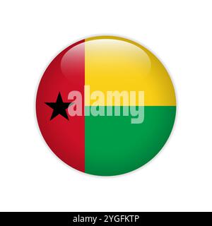 Guinea-Bissau-Flagge auf dem Knopf Stock Vektor