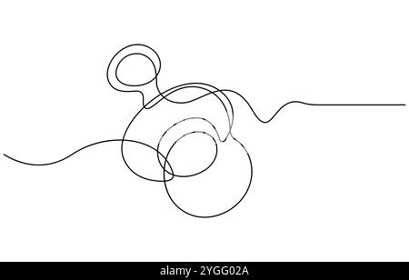 Kontinuierliche Linienzeichnung des Schnullers. Schwangerschaftsplanungskonzept. Vektorillustration, durchgehende einzeilige Zeichnung des Babyschnullers in Silhouette Stock Vektor