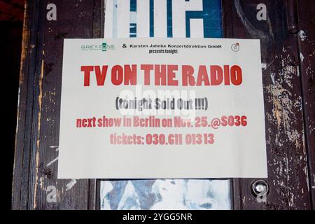 TV auf der Radio Band, Roter Salon, Berlin 28. September 2008, Deutschland. Stockfoto