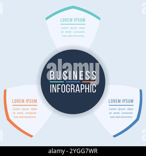 3 Optionen Infografik Kreisentwurf 3 Schritte, Objekte, Elemente oder Optionen Informationen Business Infografik Vorlage Stock Vektor